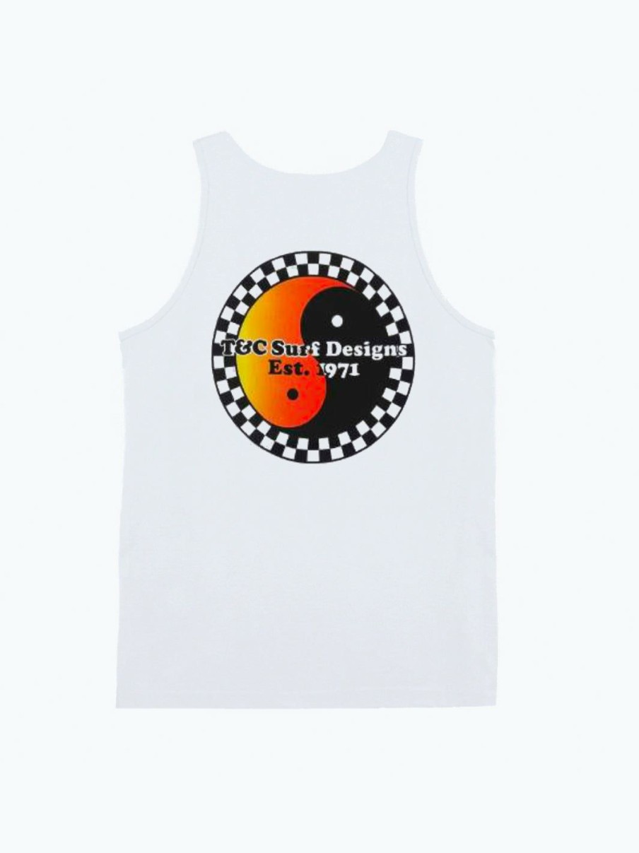 Tanks & Shorts * | T&C Surf Australia Iconic Checker Tank White Top Sell