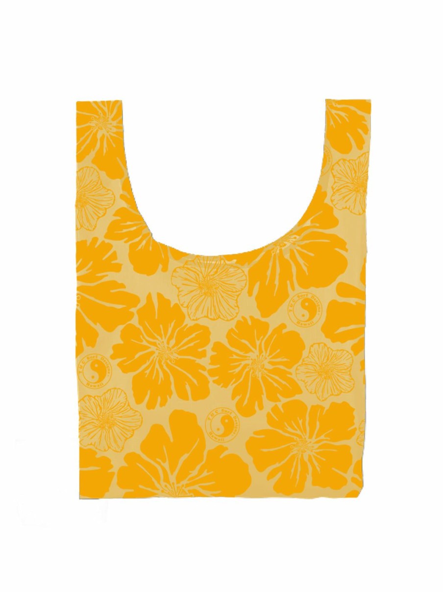 Accessories * | T&C Surf Ilima Outline Reusable Tote Bag Discount Online Yellow