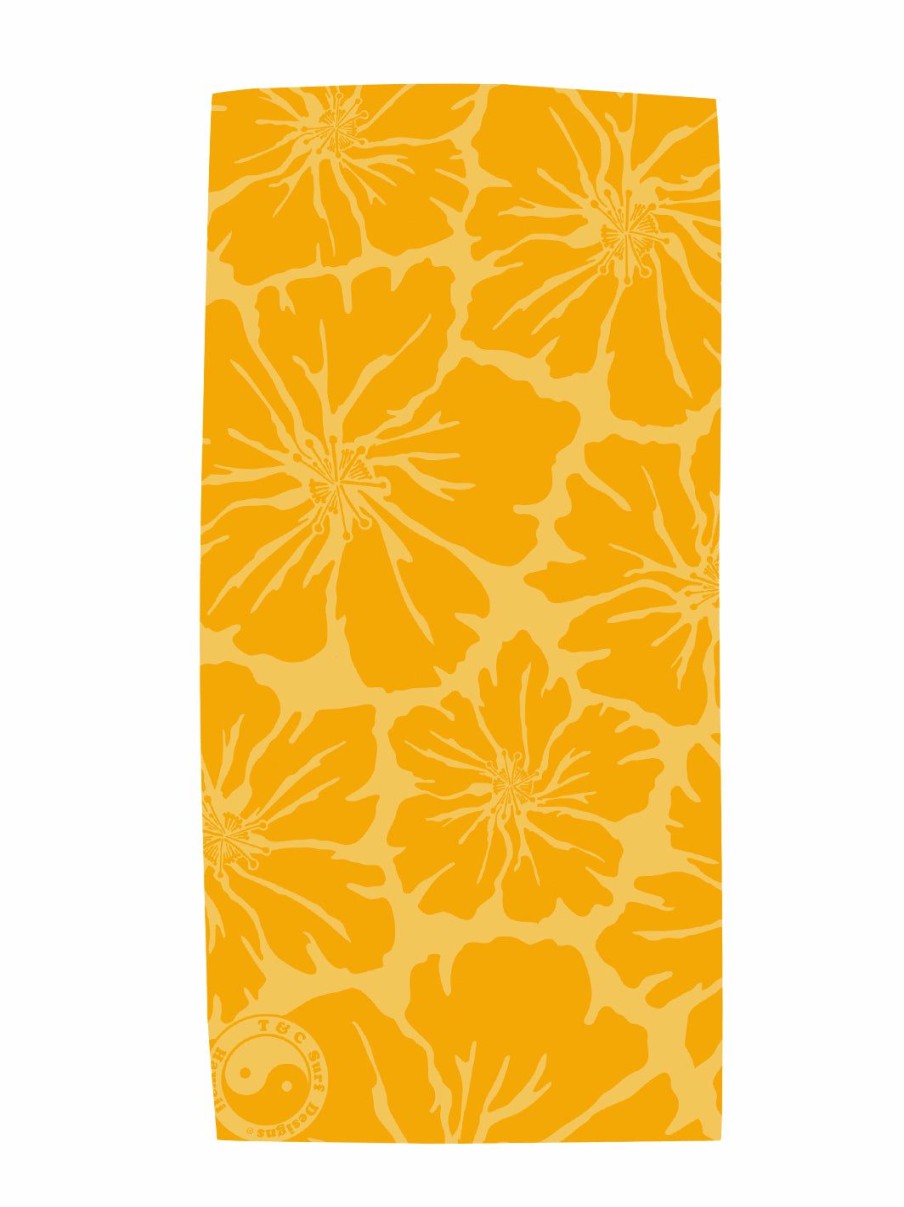 Accessories * | T&C Surf Ilima Outline Microfiber Towel Online Yellow/ Grey