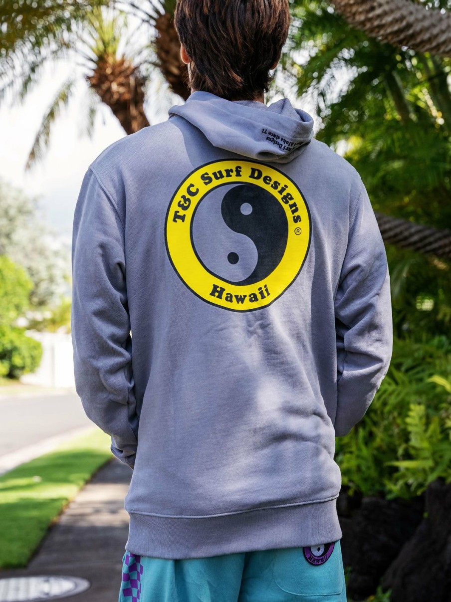 Hoodies * | T&C Surf Europe Yin Yang Hoodie Lava Grey Fashionable