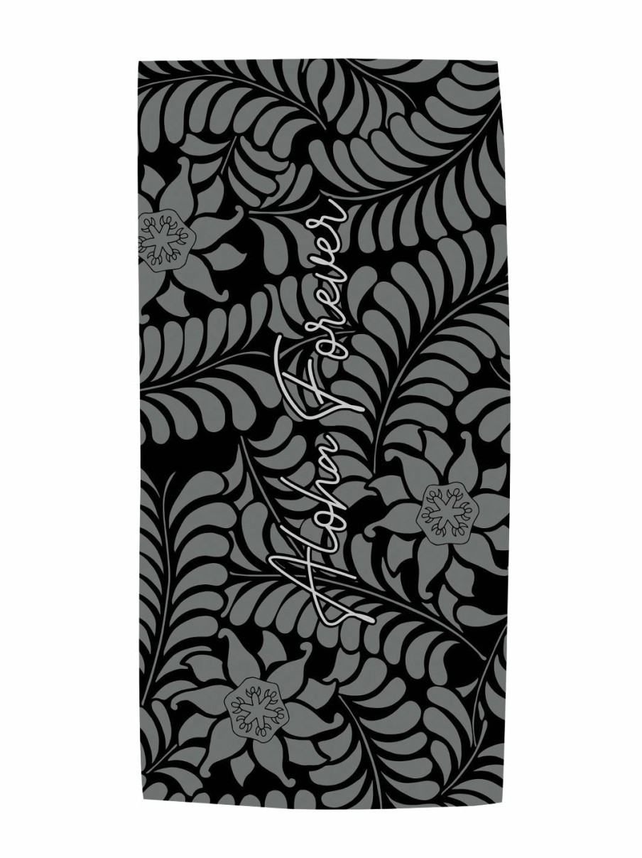 Accessories * | T&C Surf Forever Beach Microfiber Towel Bargain Sale Black/ Green