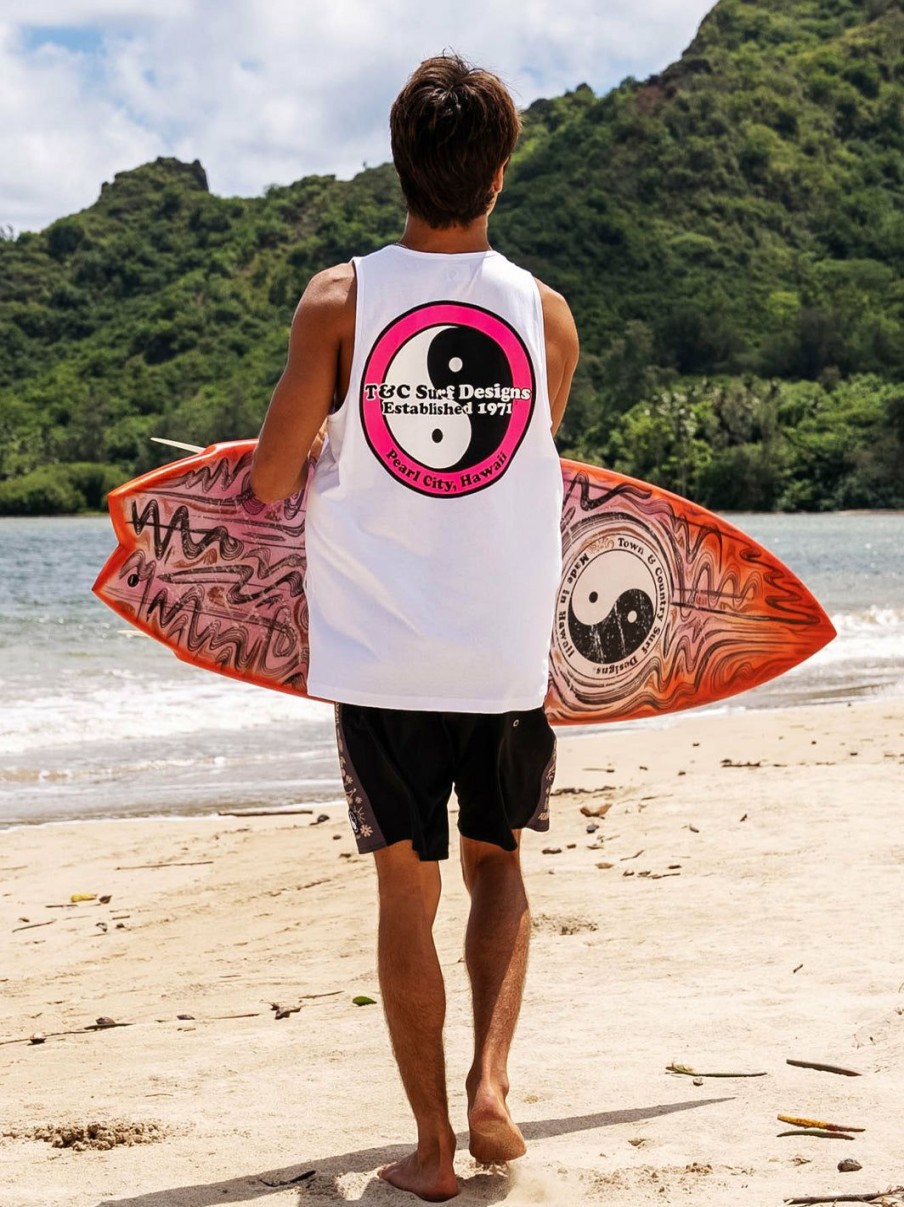 Tanks & Shorts * | T&C Surf Standard Logo Neon Tank New Arrivals