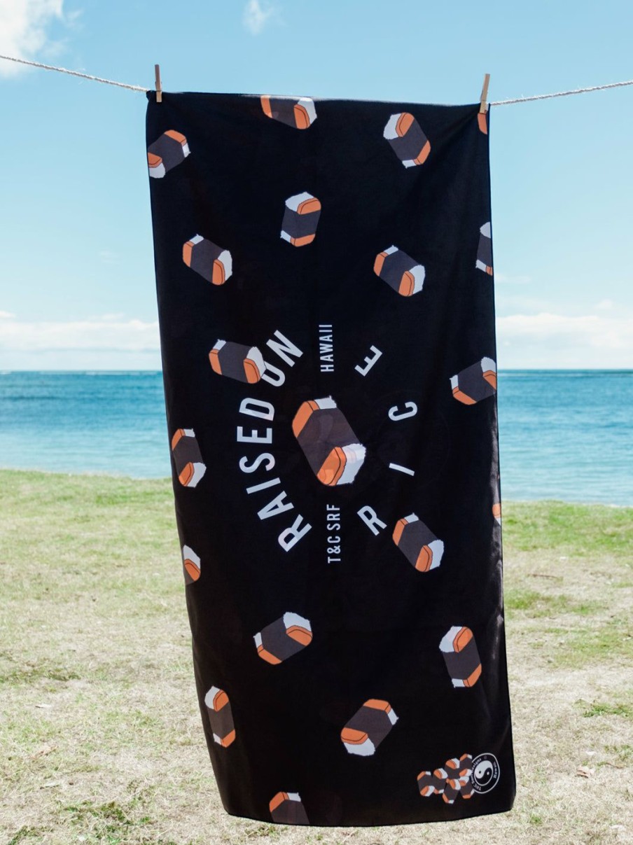 Accessories * | T&C Surf Musubi Microfiber Towel Best Choice Black