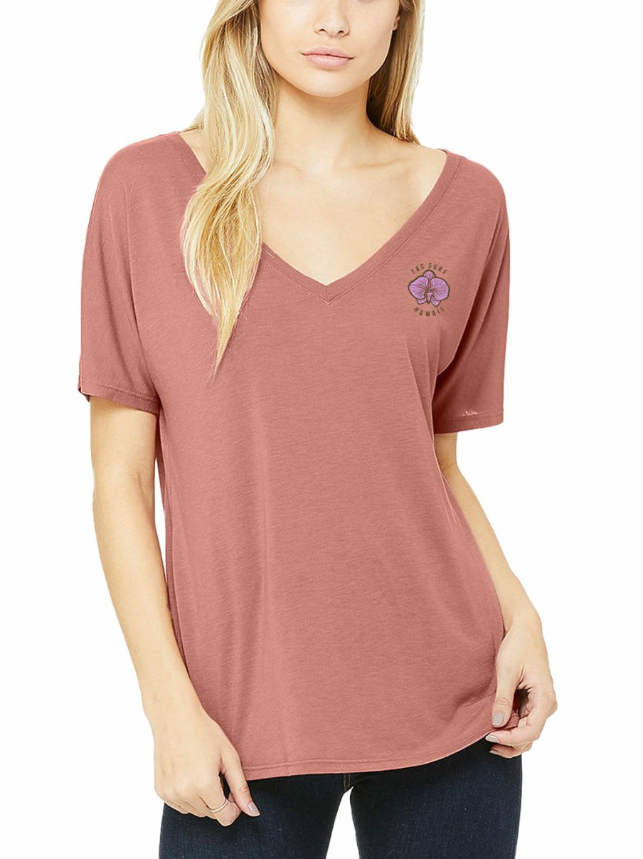 Tees * | T&C Surf Orchid Slouchy V Tee Lower Prices