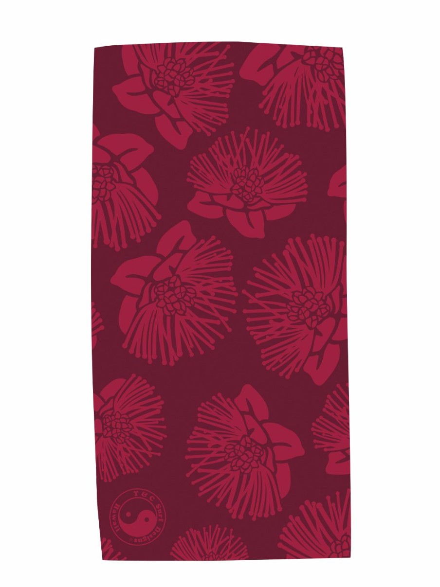 Accessories * | T&C Surf Ohia Outline Microfiber Towel Discount Store Red