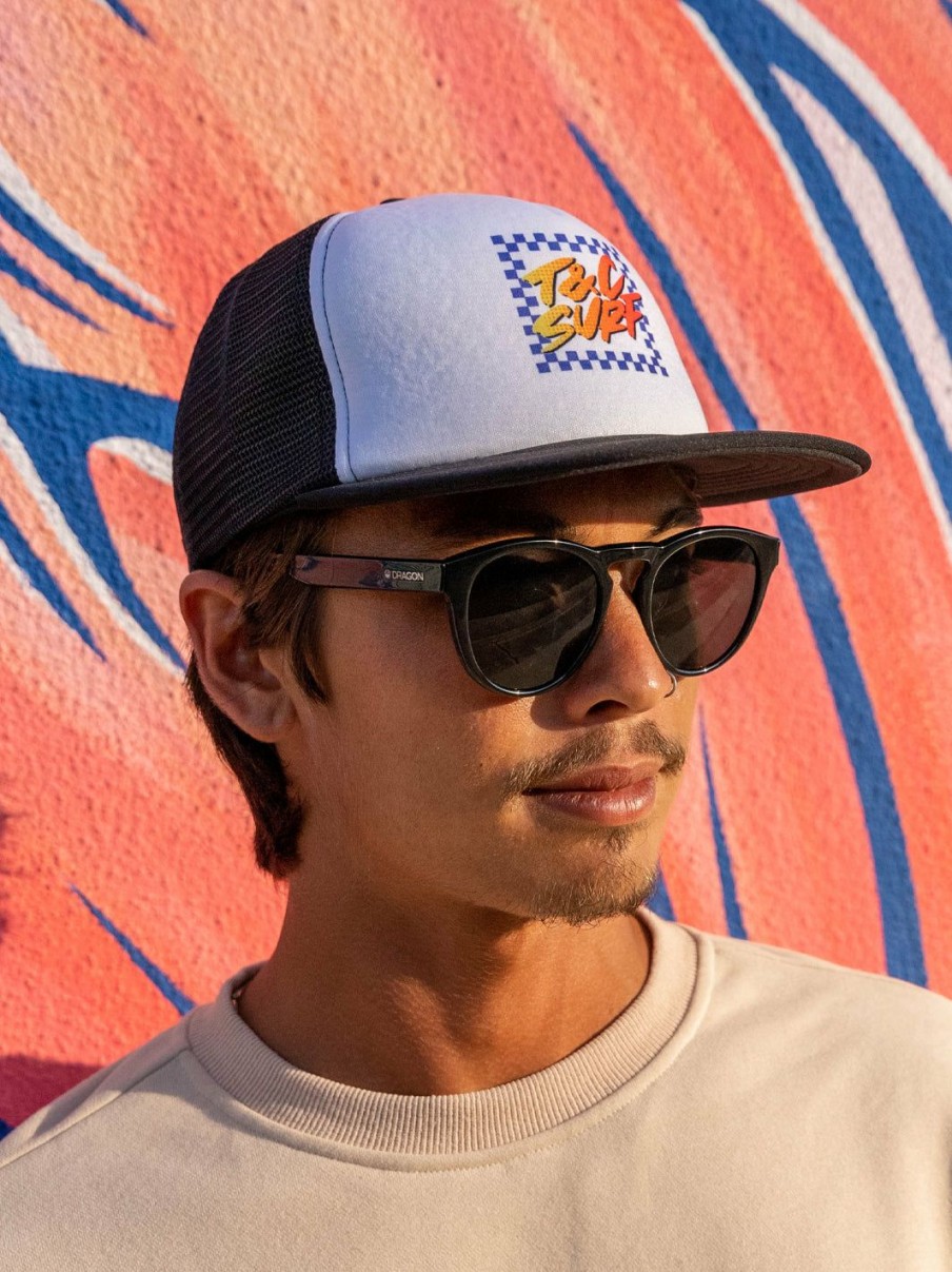 Accessories * | T&C Surf Australia Border Check Trucker Cap Online Store Black