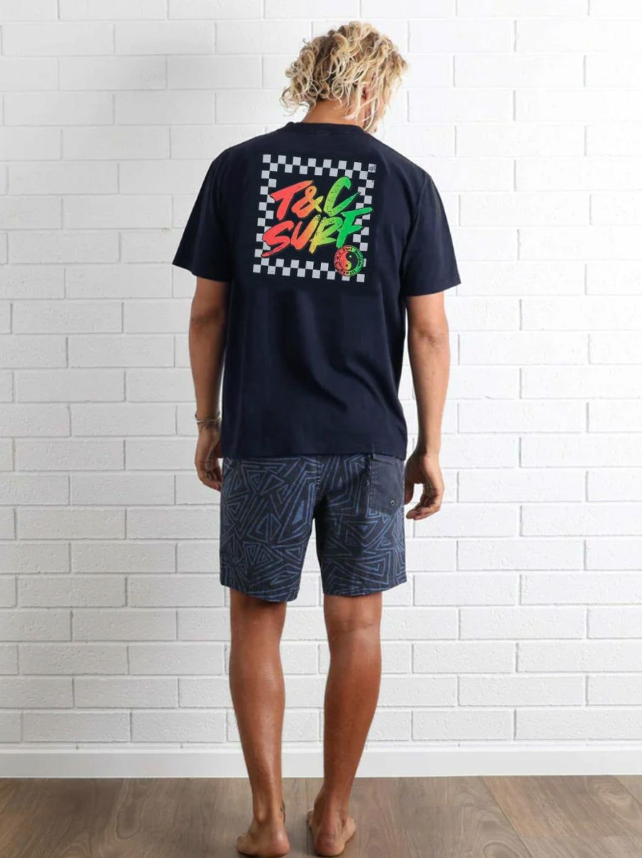 Tees * | T&C Surf Australia Border Check Tee Midnight Fashion