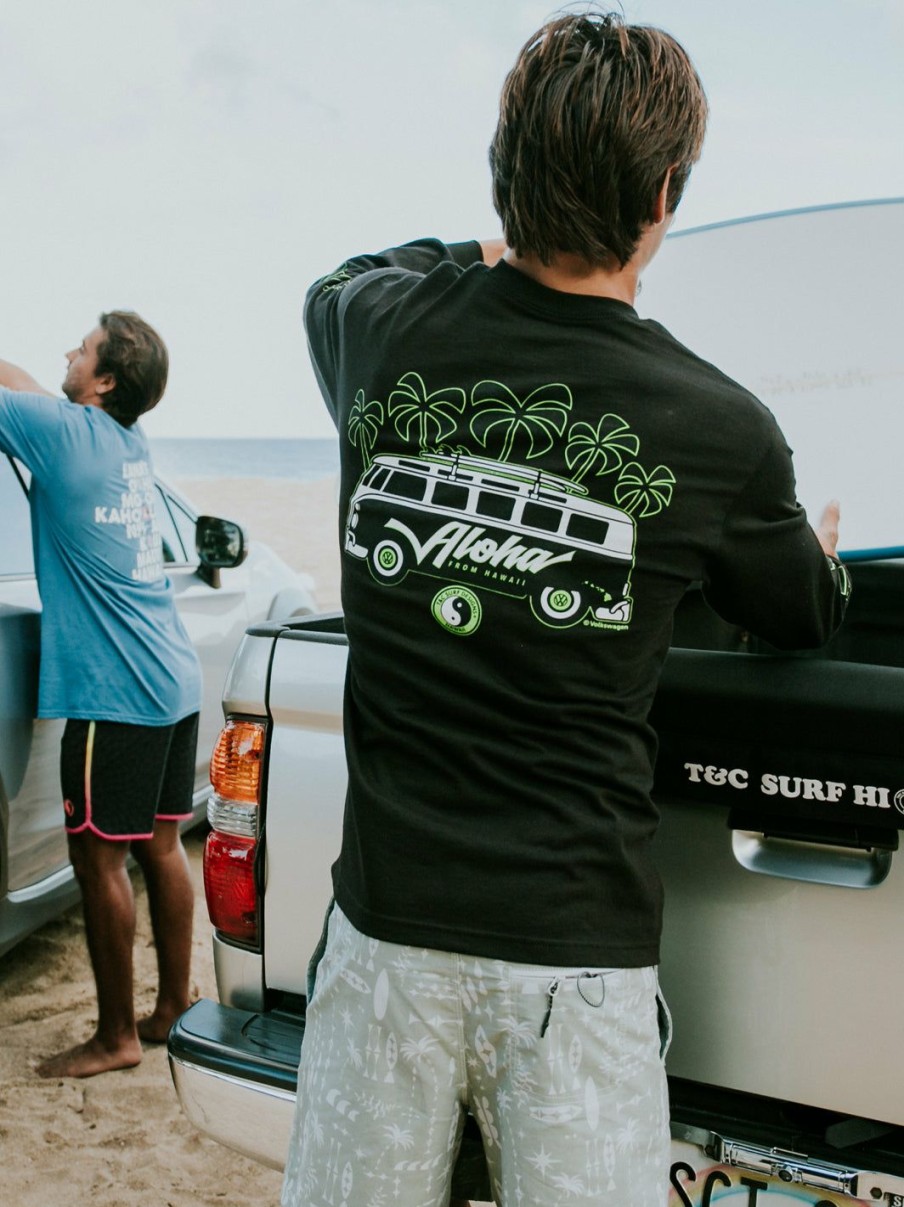 Tees * | T&C Surf Aloha Script Volkswagen Bus Jersey Tee Promotions