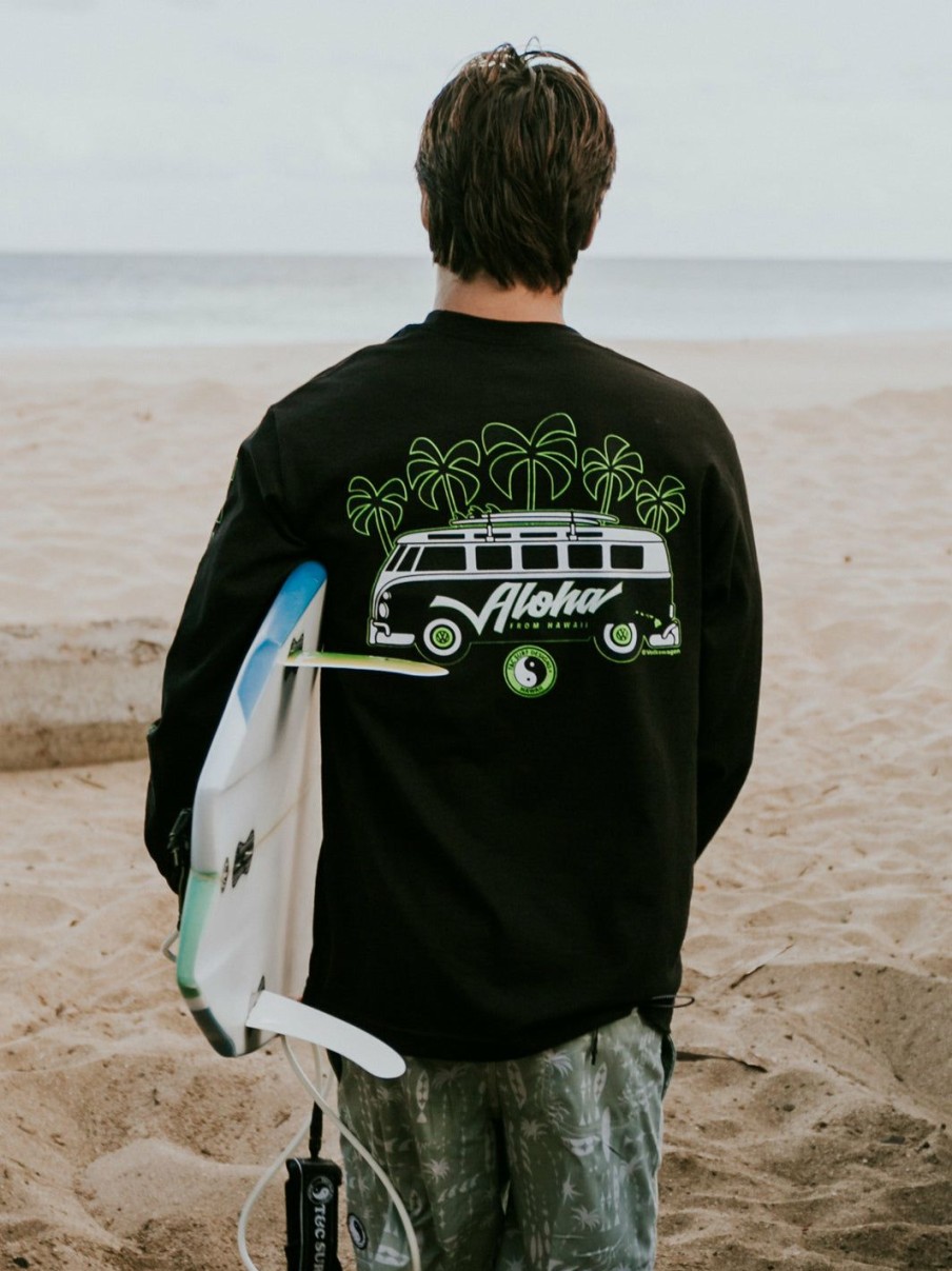 Tees * | T&C Surf Aloha Script Volkswagen Bus Long Sleeve Best Sellers