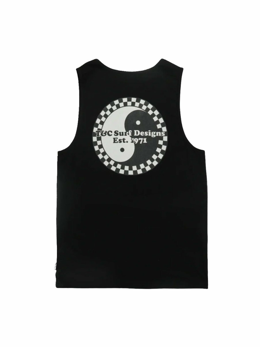 Tanks & Shorts * | T&C Surf Australia Iconic Checker Tank Black Online Store