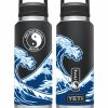 Accessories * | T&C Surf 36 Oz Brush Hokusai Rambler Yeti Bottle With Chug Cap Unique