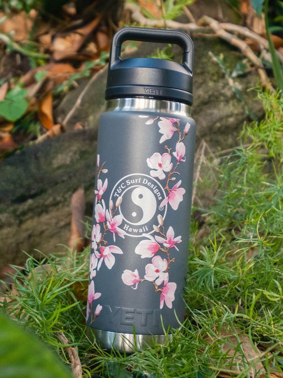 Accessories * | T&C Surf 26 Oz Cherry Blossom Rambler Yeti Bottle With Chug Cap Special Offers