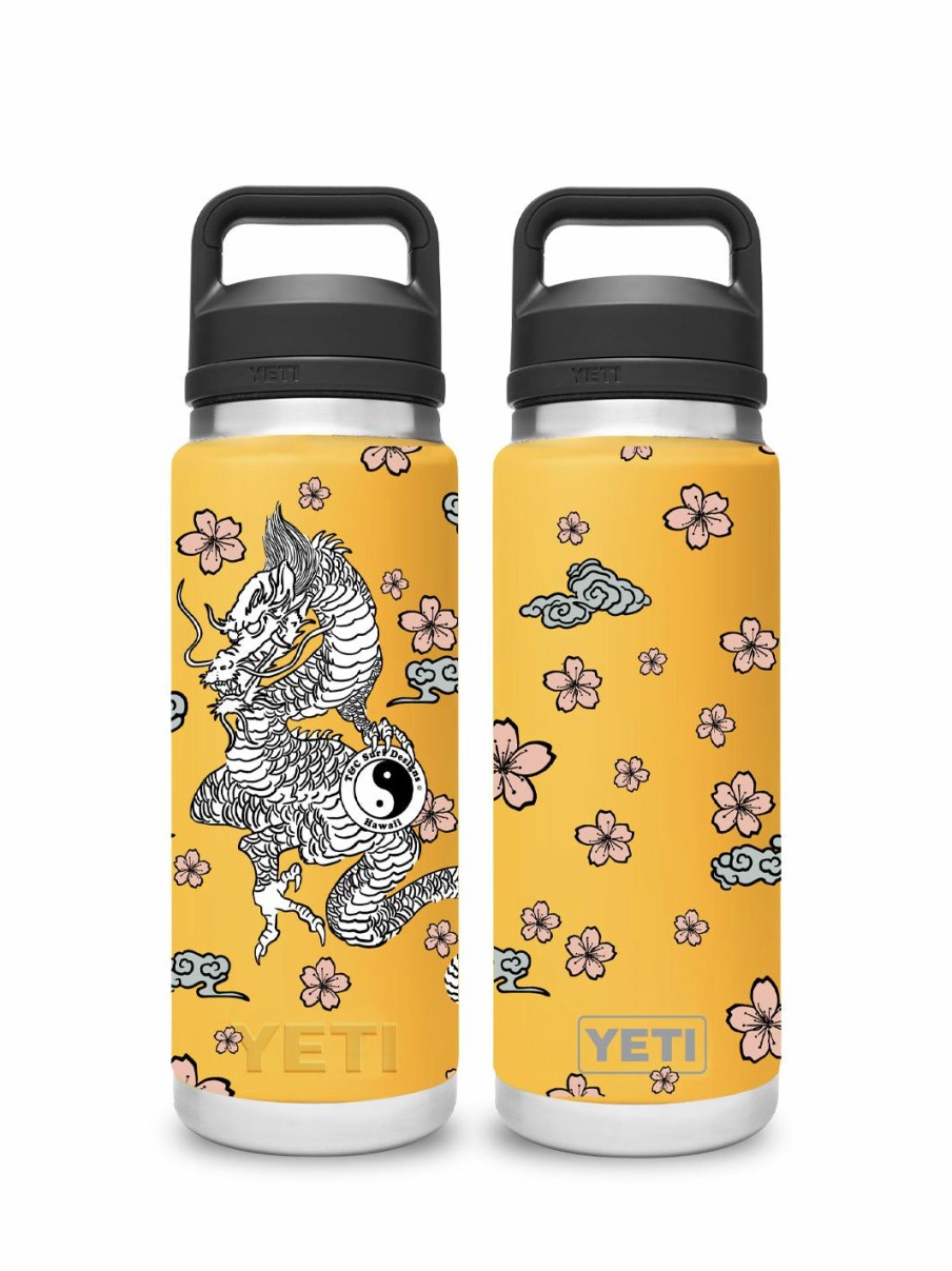 Accessories * | T&C Surf 26 Oz Cherry Dragon Rambler Yeti Bottle With Chug Cap Gift Selection