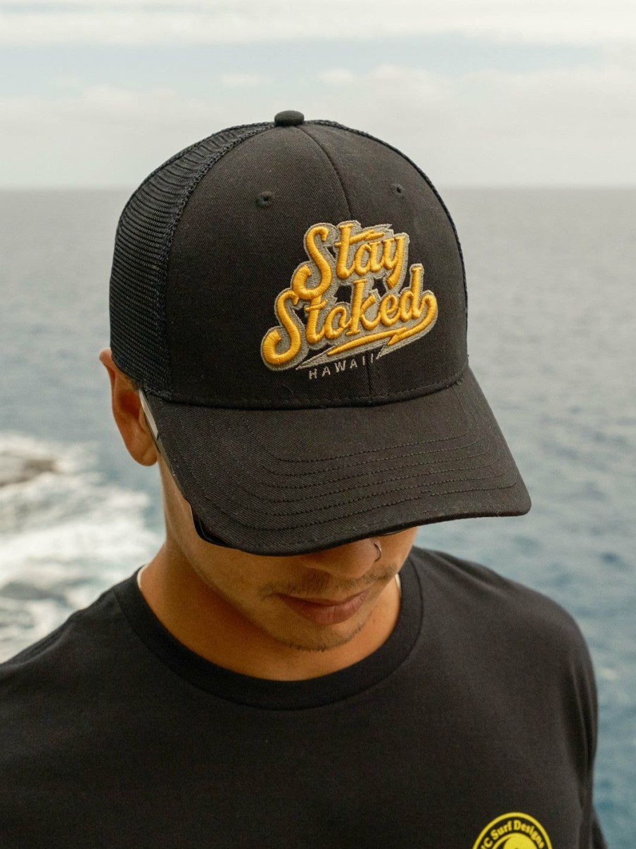 Accessories * | T&C Surf Stay Stoked Trucker Cap 100% Guarantee