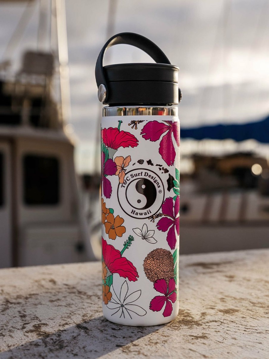 Accessories * | T&C Surf 20 Oz Floral Border Hydro Flask New Threads